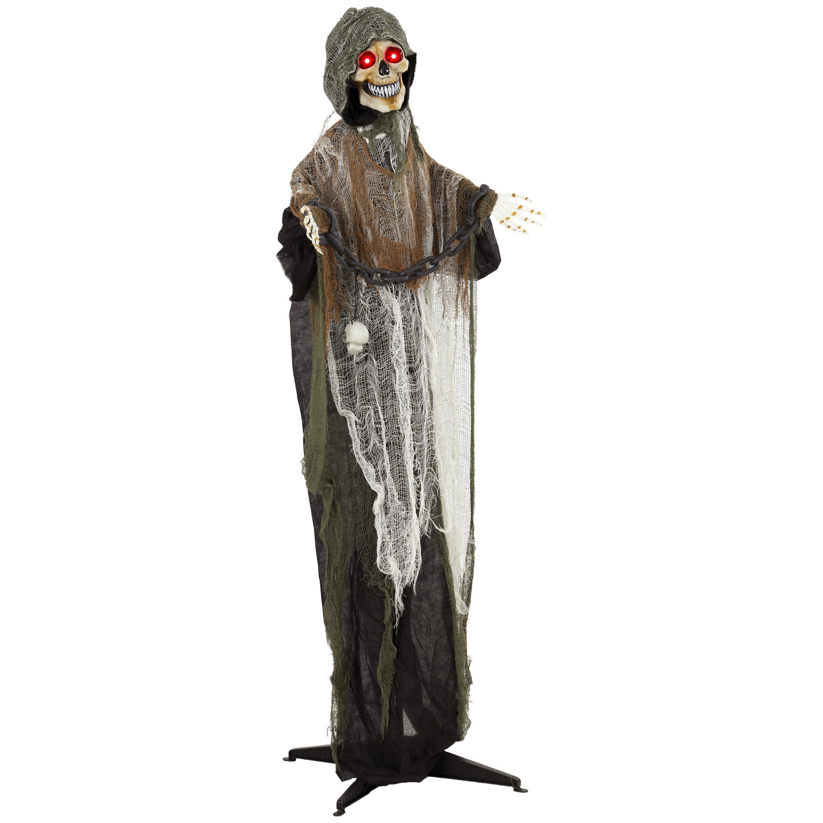 HOMCOM 170cm Animated Halloween Grim Reaper For Covered Outdoor