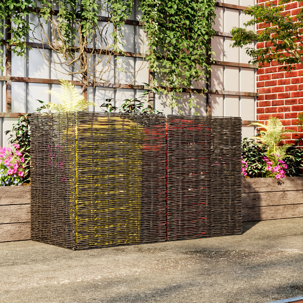Trash Can Fence Wicker Privacy Fence | Large | Brown