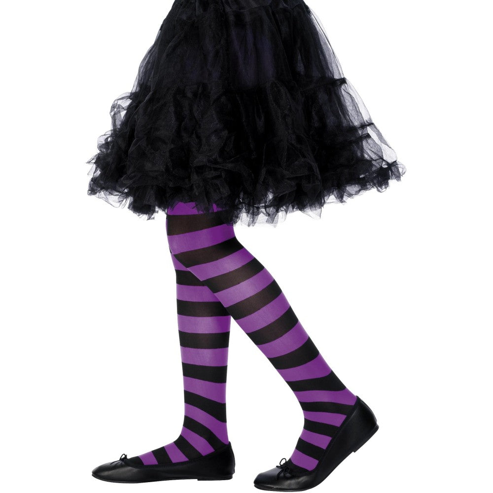 Tights, Purple & Black, Age 6-12