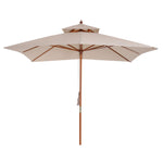 3x3m Folding Bamboo Parasol With 2 Pulley