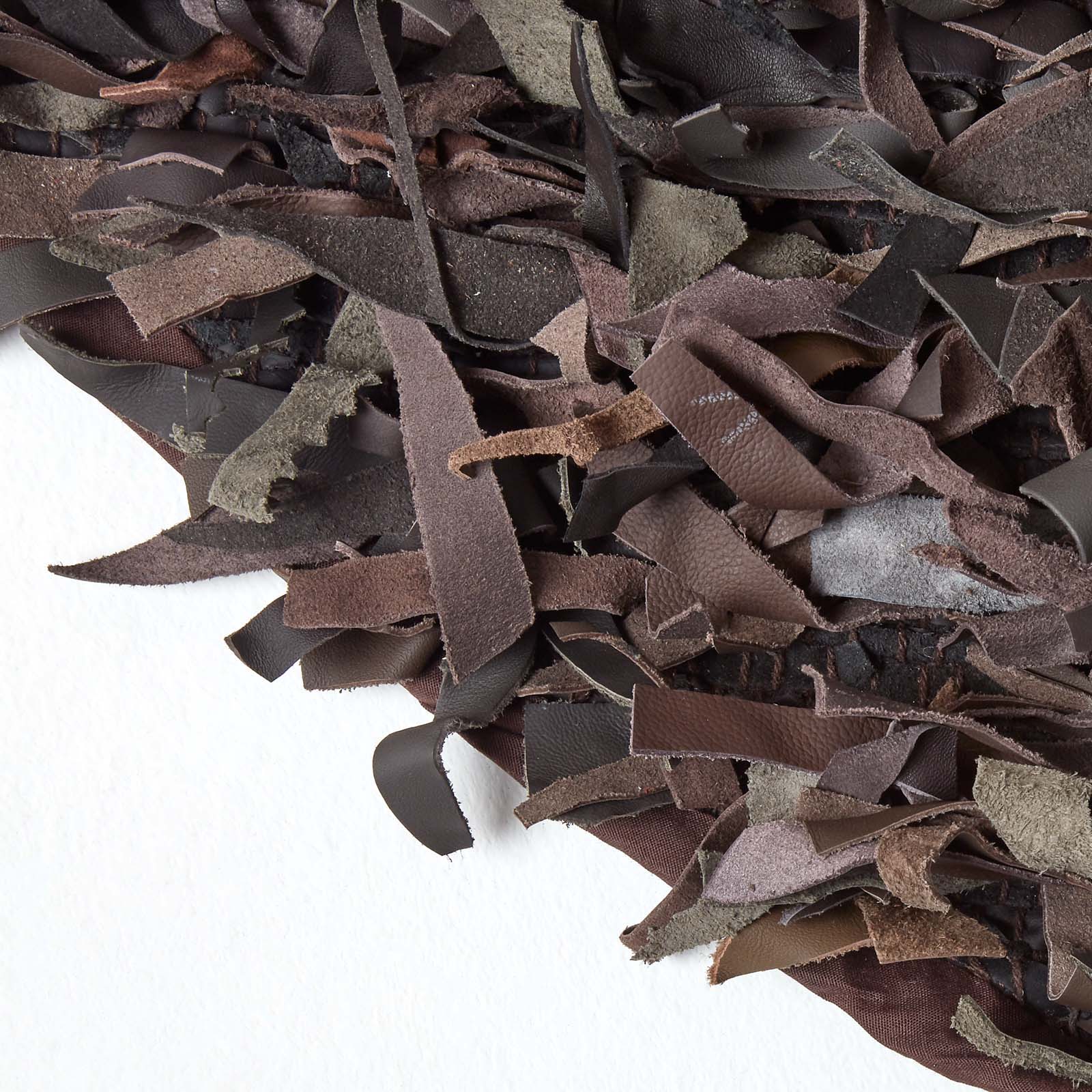 Dallas Leather Shaggy Rug | 150cm | Chocolate