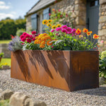 Corten Steel Trough Planter - Pre-rusted | 100cm x 40cm x 40cm | Brown
