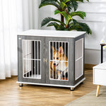 Modern Dog Crate End Table W/ Lockable Door