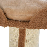 2-tier Cat Kitten Resting Tree W/ Top Basket Cushion Sisal Post | Brown