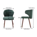 Set Of 2 Upholstered Chenille Dining Chairs With  Backrest And Solid Oak Legs – Comfortable | Green