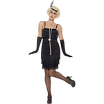 Flapper Costume, With Short Dress | Large | Black