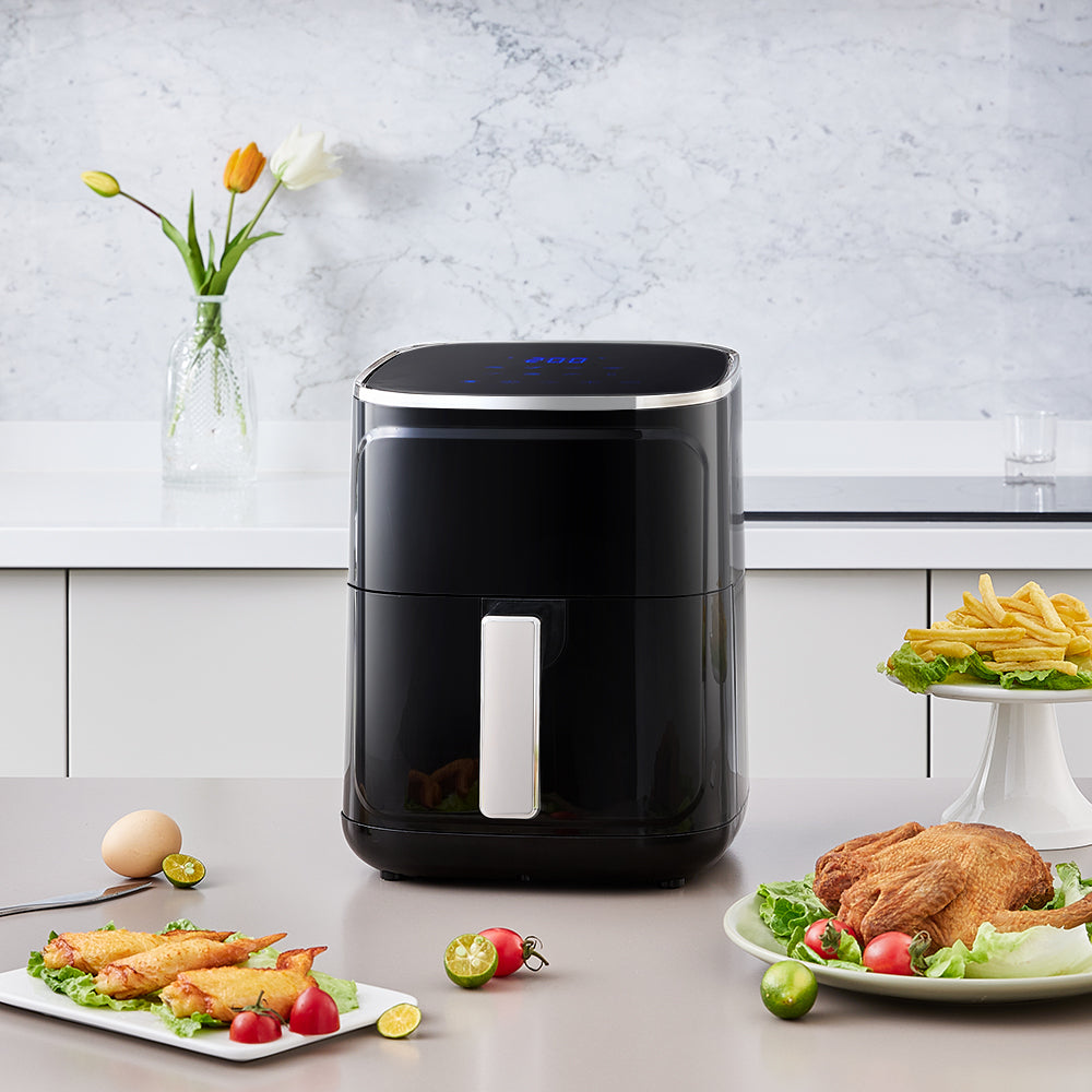 4.7l Compact Air Fryer 8 Preset Cooking Modes, Smart Touch Controls, And Quick Healthy Meals | Black