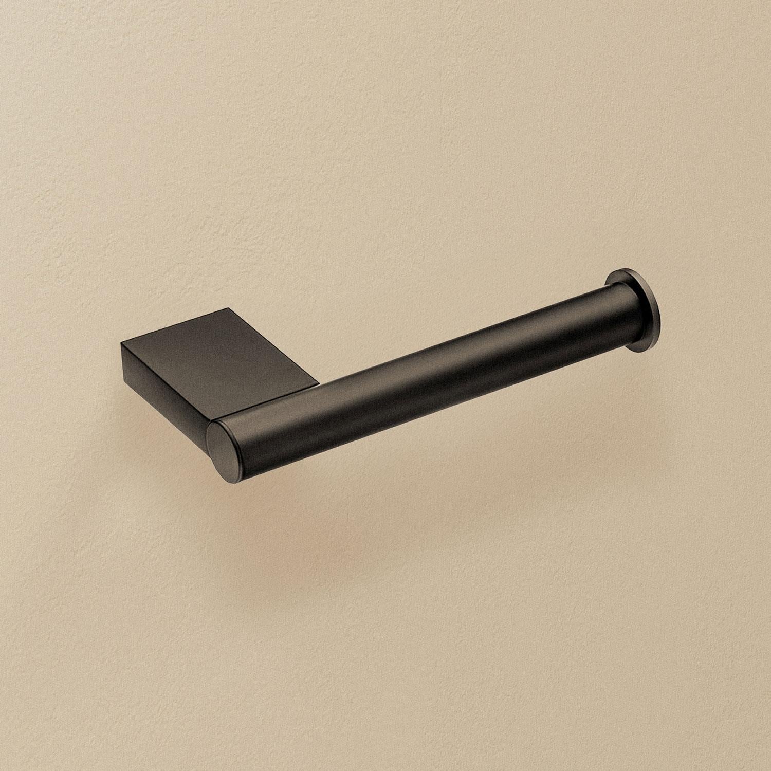 Toilet Roll Holder, Black Matt, Wall-mounted, 8,5 Cm. Collection Bwc