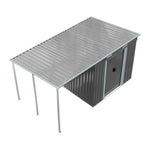 Garden Shed Outdoor Storage Shed With Extended Roof Tool Shed For Lawn Garage Yard Metal Garden Storage | Large | Dark Grey