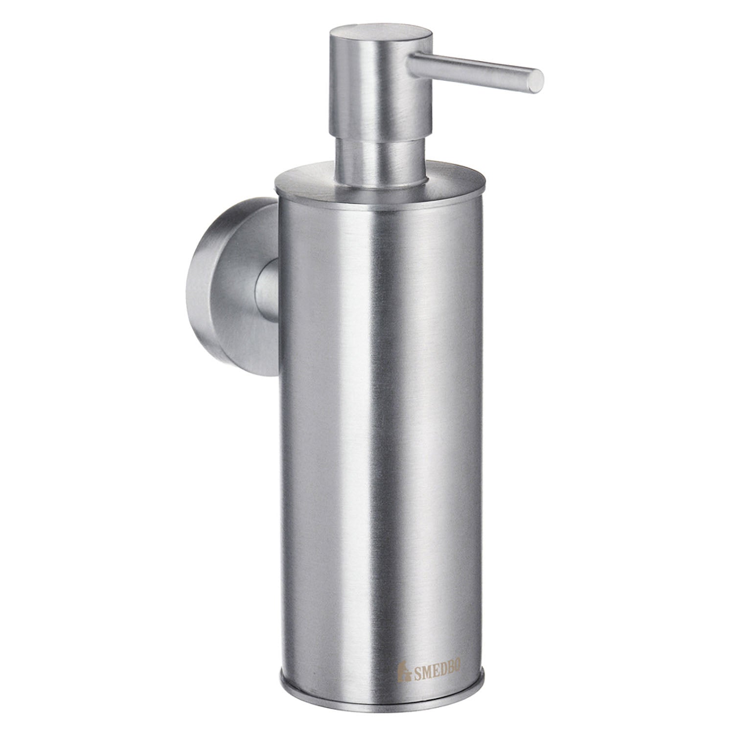 Wall Mounted 150ml Soap Dispenser With Round Back Plate | Brushed Chrome