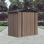 Metal Garden Shed 4x6ft/6x8ft Outdoor Storage Yard Tool Shed Tool Box Lockable | Small | Brown