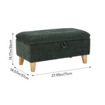 Chenille Upholstered Storage Ottoman Compact Footstool With Hidden Storage | Large | Green