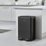 60l Dual Pedal Recycling Pedal Bin | 60l | White