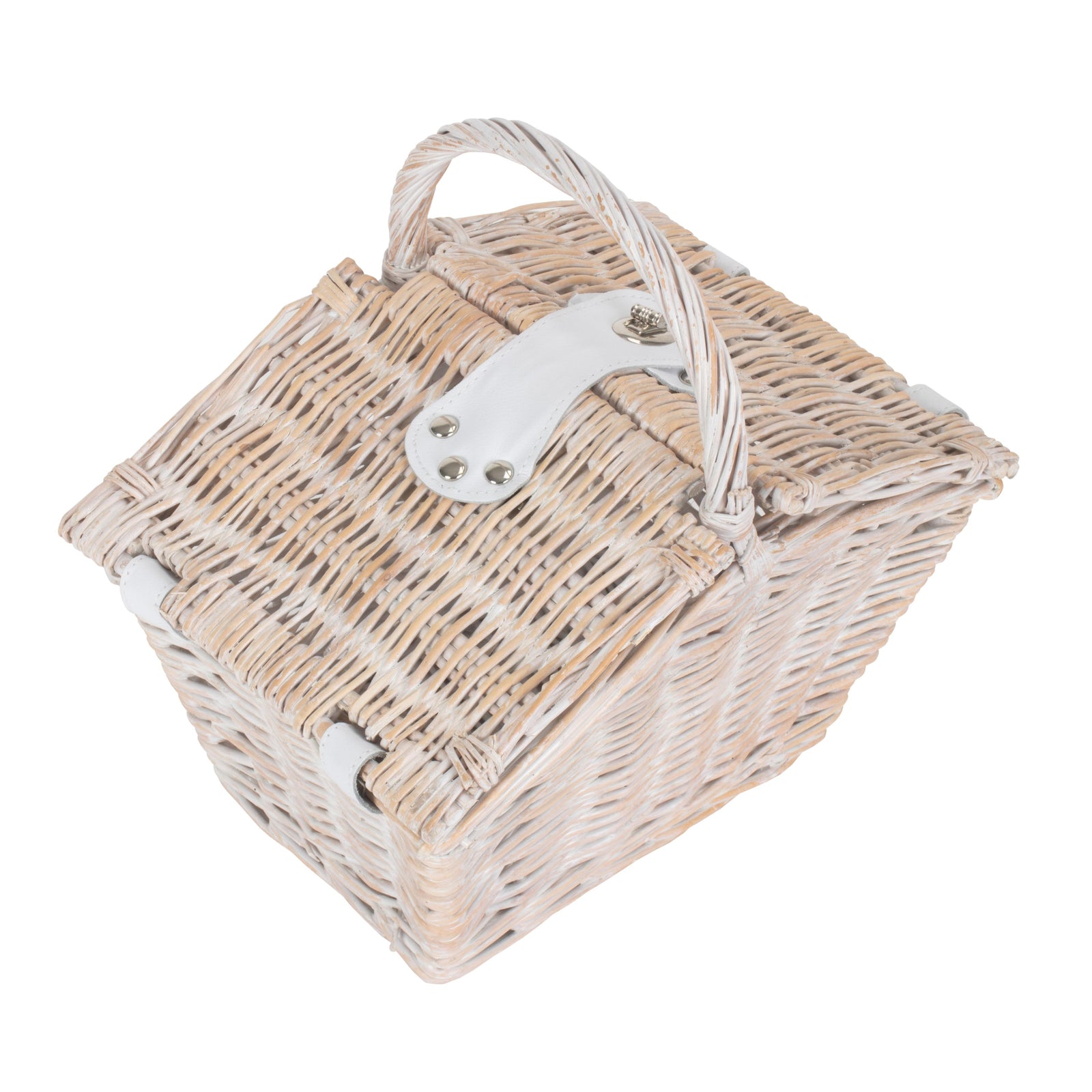 Wicker Small White Elegant Picnic Basket