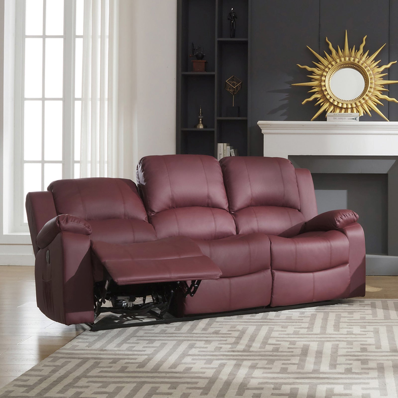 Glendale 3 Seat Electric Reclining Sofa | 3 | Burgundy