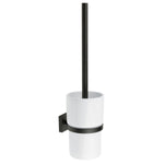 Wall Mounted Toilet Brush And Porcelain Container | Black