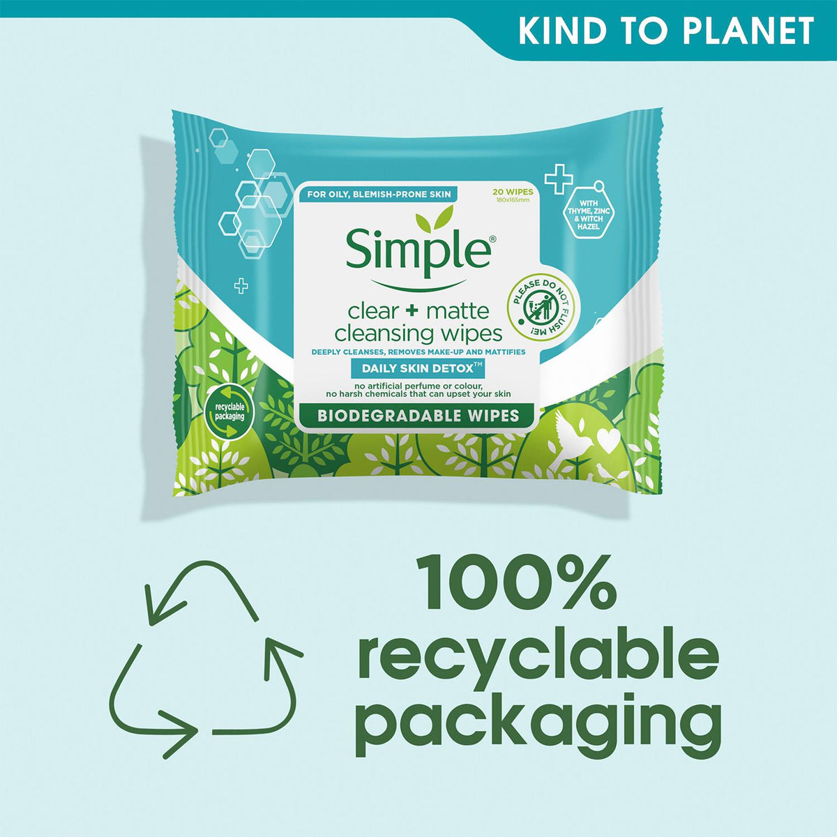 Clear+matte Daily Skin Detox Biodegradable Wipes For Oily Skin | Set of 6