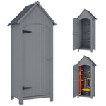 Wooden Small Garden Shed With 3 Shelves And Tilt Roof Grey | Grey
