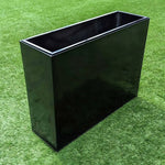 Long Zinc Galvanised Tall Trough Planter | 80cm x 25cm x 60cm | Glossy Black
