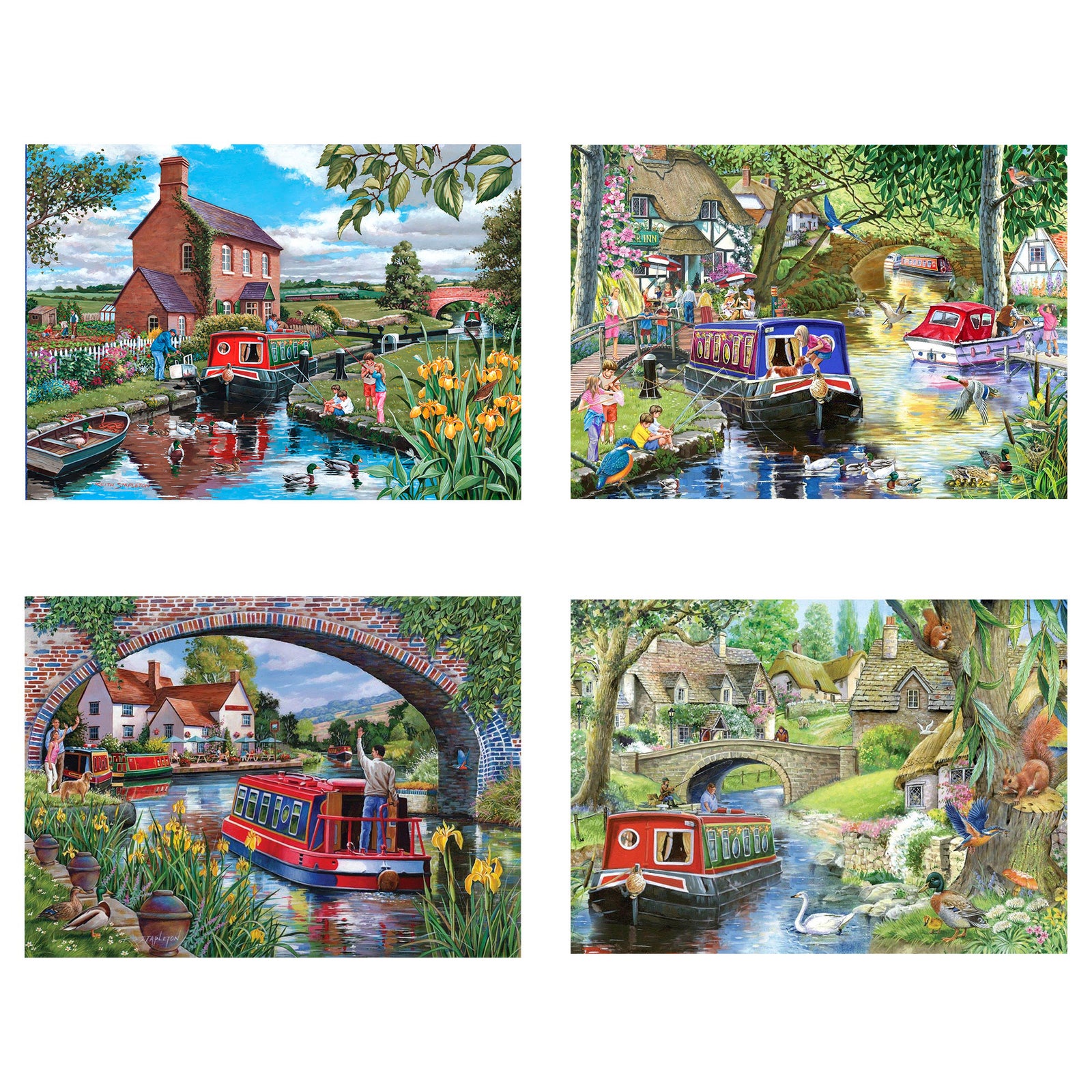 Cruising The Canals Jigsaw - 4 X 500 Piece Jigsaw Puzzles Multi Pack - For Adults