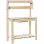 Garden Potting Bench, Sliding Tabletop, Natural | Natural