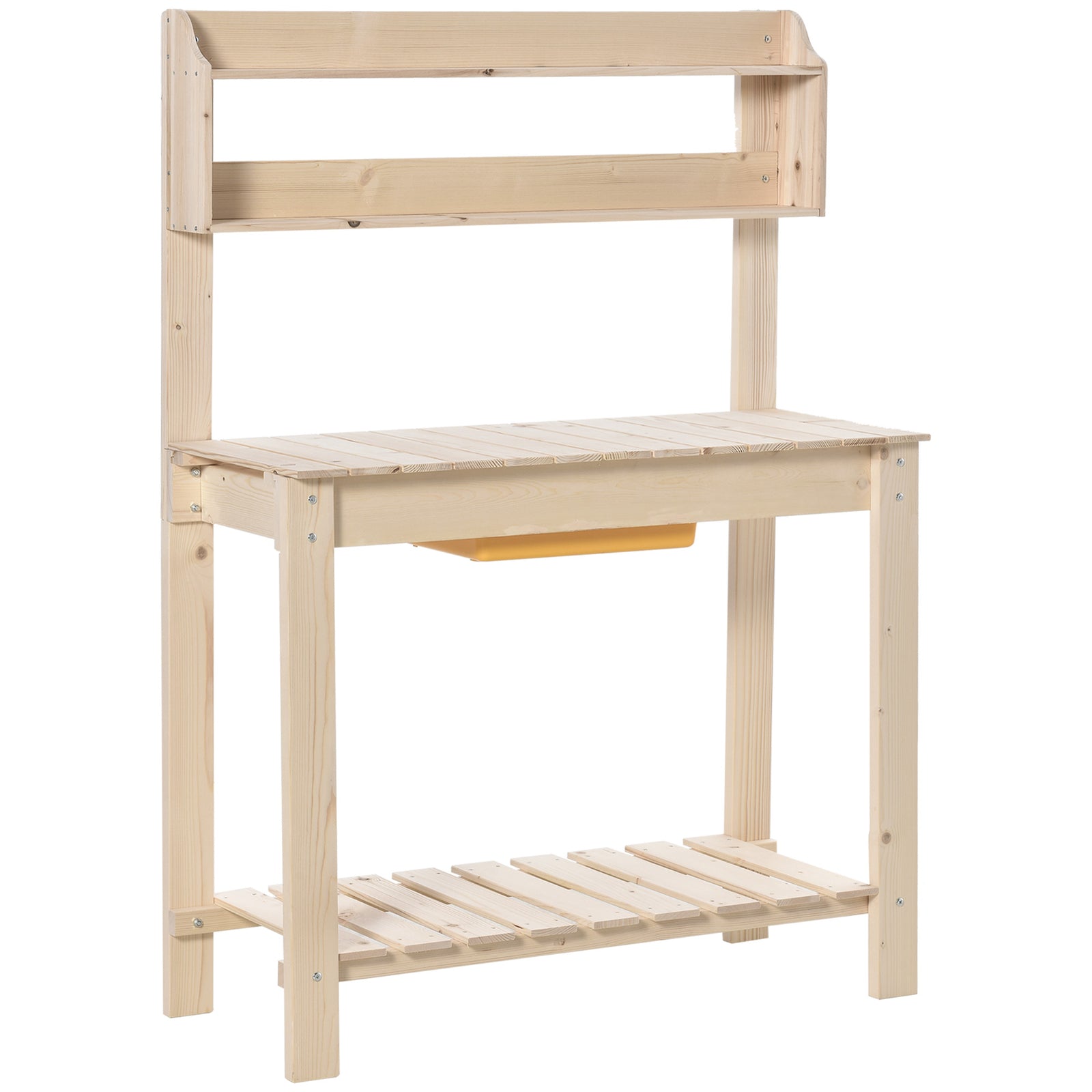 Garden Potting Bench, Sliding Tabletop, Natural | Natural