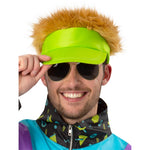 Neon Green Visor Hat With Dark Blonde Hair