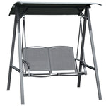 2 Seater Garden Swing Chair Outdoor Canopy Swing W/ Shade | Dark Gray