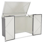 Garden Storage Shed Bike Metal Pent Tool Shed House Galvanized Steel Can Put 2-3 Bicycles (d105x W176x H130cm) | Grey