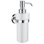 Porcelain 200ml Soap Dispenser With Round Wall Mount Holder | Polished Chrome