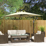 3m Cantilever Banana Parasol W/ Cross Base | Beige