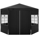 3.9m Outdoor Gazebo Canopy Party Tent With 6 Removable Walls | Black