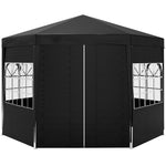 3.9m Outdoor Gazebo Canopy Party Tent With 6 Removable Walls | Black