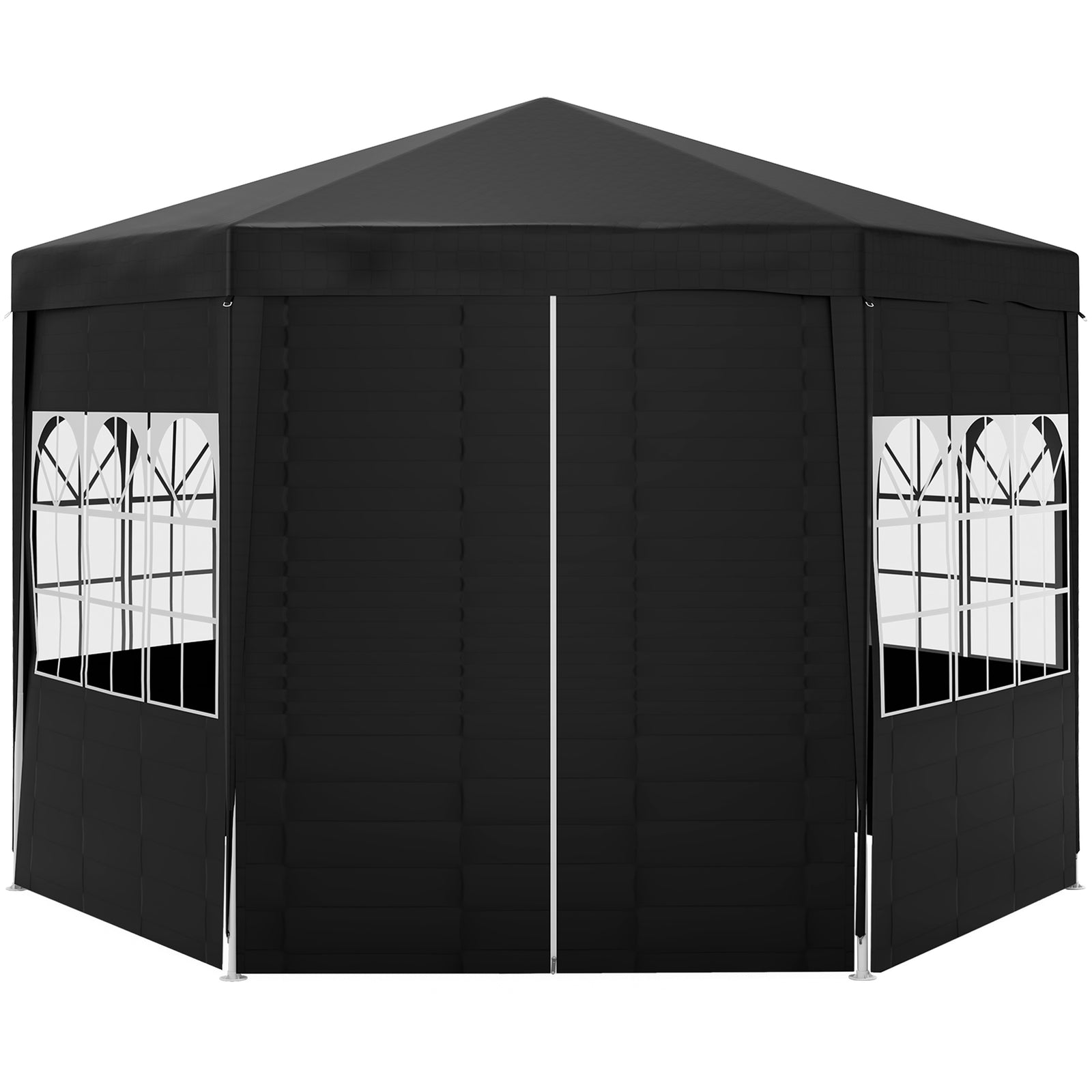 3.9m Outdoor Gazebo Canopy Party Tent With 6 Removable Walls | Black