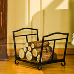 Foldable Firewood Log Rack W/ Scrolls