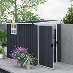 7.6 X 4ft Outdoor Garden Storage Shed With Window | Dark Grey