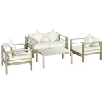 4 Pieces Outdoor Frame Garden Set W/ Cushion