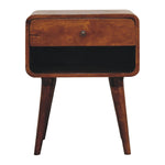 Solid Wood Curve Open Slot Chestnut Bedside