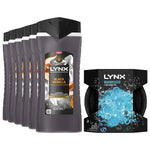 Black Vanilla Bodywash 400ml With 2-sided Manwasher Shower Tool For Men | Set of 6