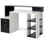 Multi-storage & Workstation Desk Table Storage Shelves Home | Black