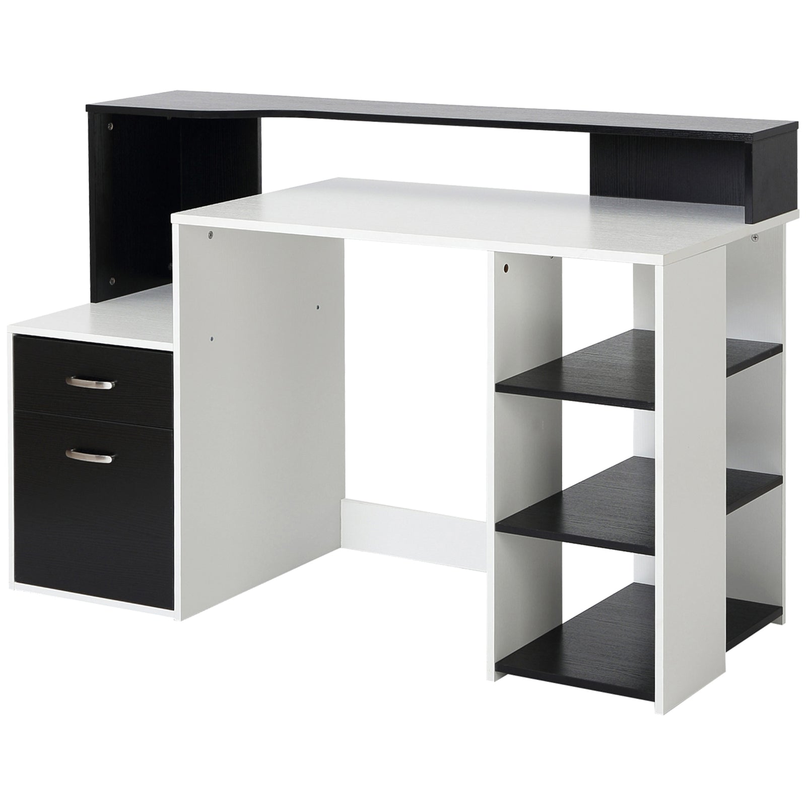Multi-storage & Workstation Desk Table Storage Shelves Home | Black