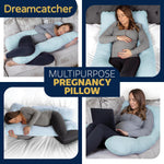 U Shaped Pregnancy Pillow, Maternity Cushion Machine Washable & Removable Velvet Cover | U Shape | Blue