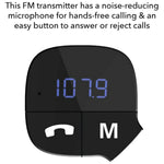 Bluetooth Car Adapter Fm Transmitter Hands-free Calling Car Kit, White