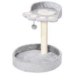 44cm Cat Tree With Sisal Cat Scratching Post, Toy Ball - Light Grey