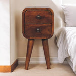 Solid Wood Extra Mini Curved Chestnut Bedside