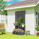 Outsunny Raised Garden Bed With Trellis Standing Patio Planter Box Black