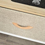 Tv Cabinet Console With Foldable Linen Drawers | Brown