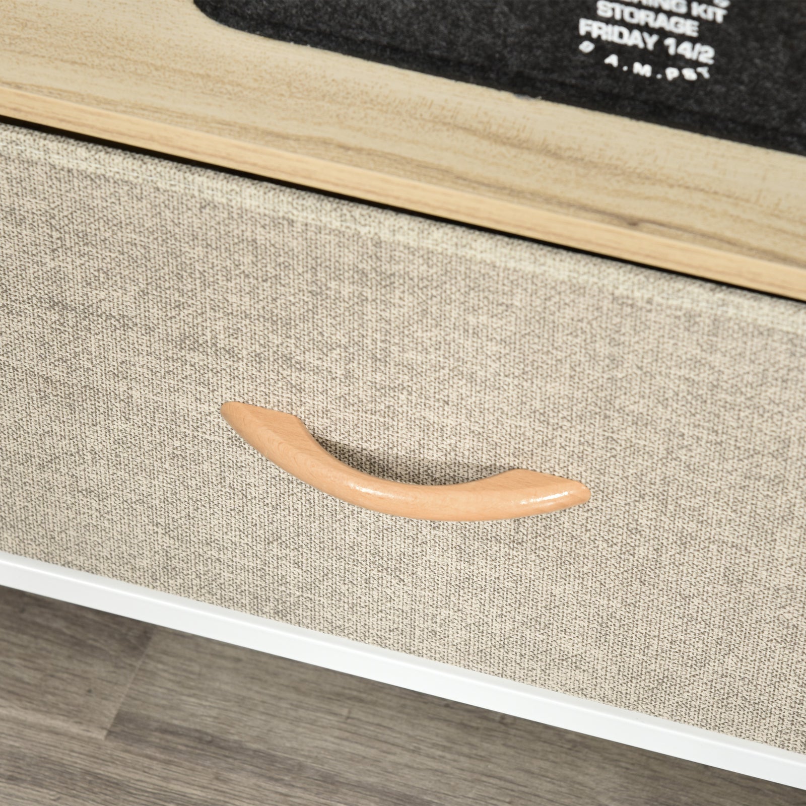 Tv Cabinet Console With Foldable Linen Drawers | Brown