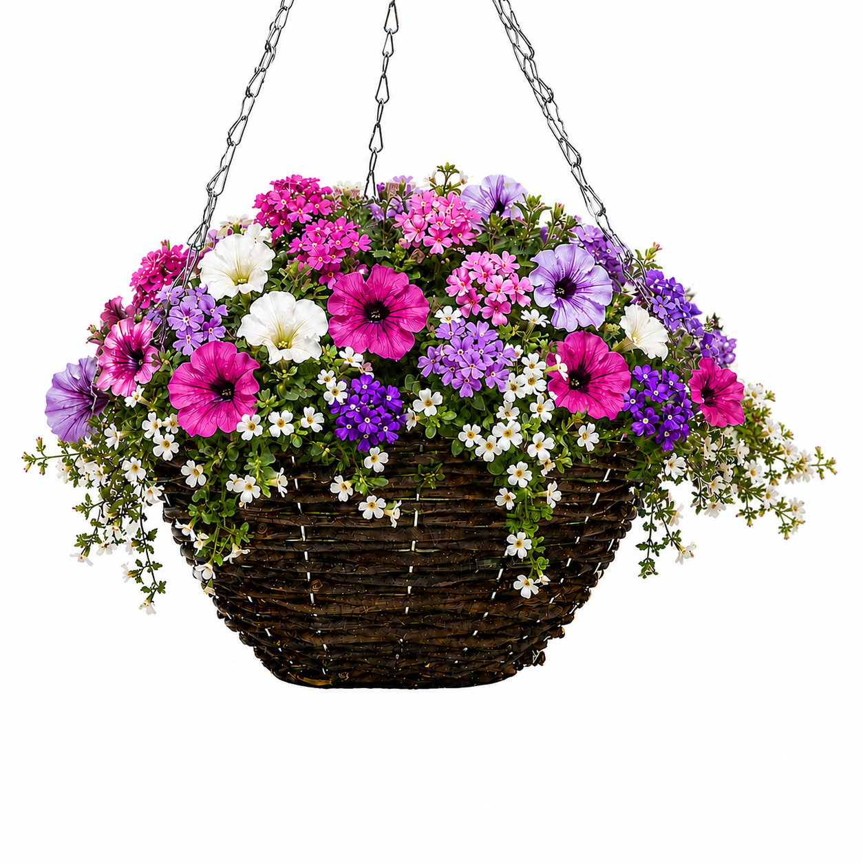 The Ready-to-Plant Summer Basket Kit - 1 basket | Blue & Pink