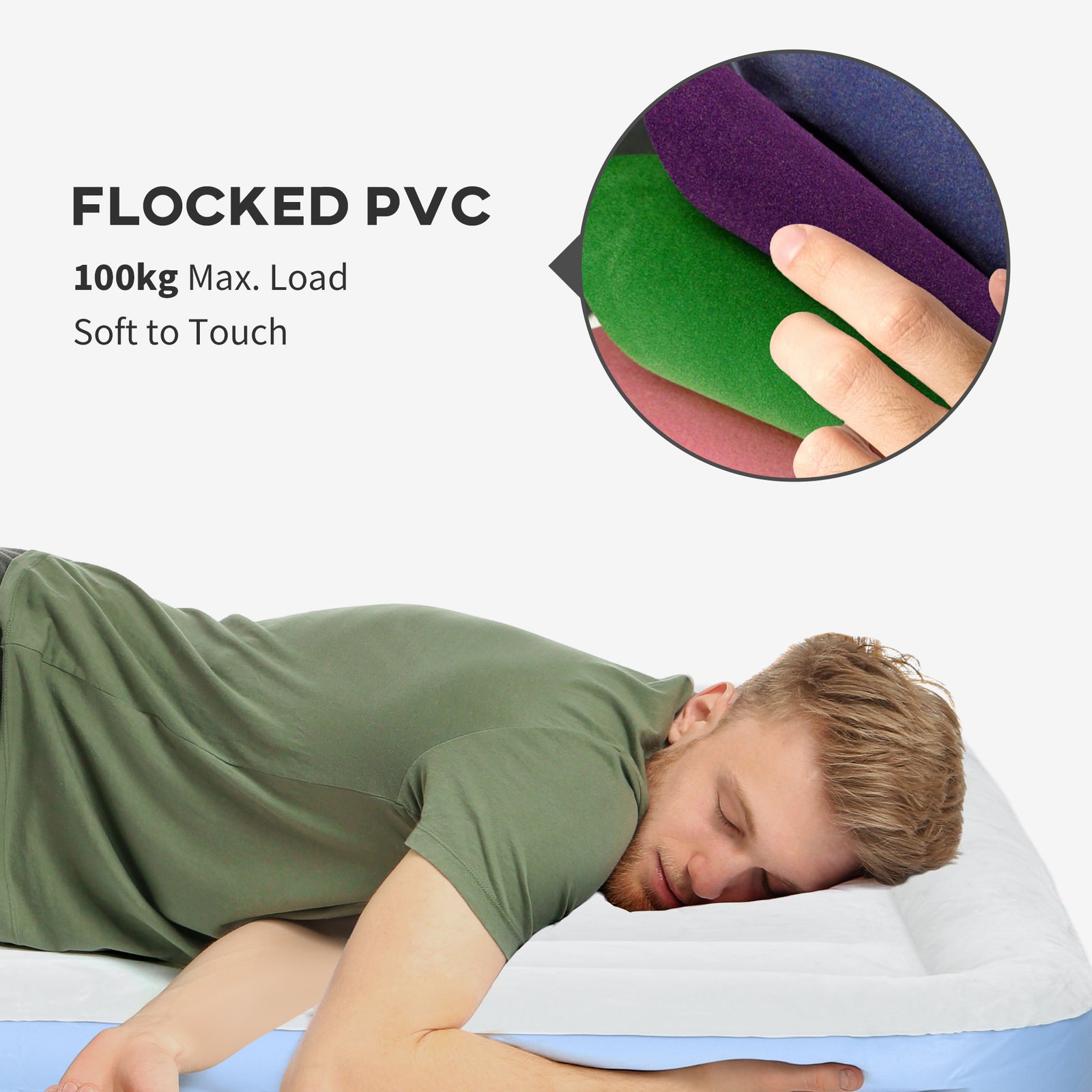 Single Air Bed With Built-in Pump | Gray